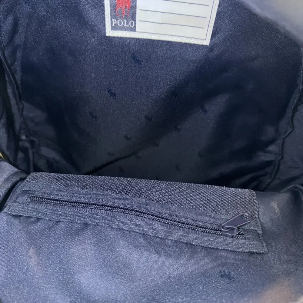 Polo Ralph Lauren Navy Backpack Full Size Laptop Unisex Embroidered Bear School